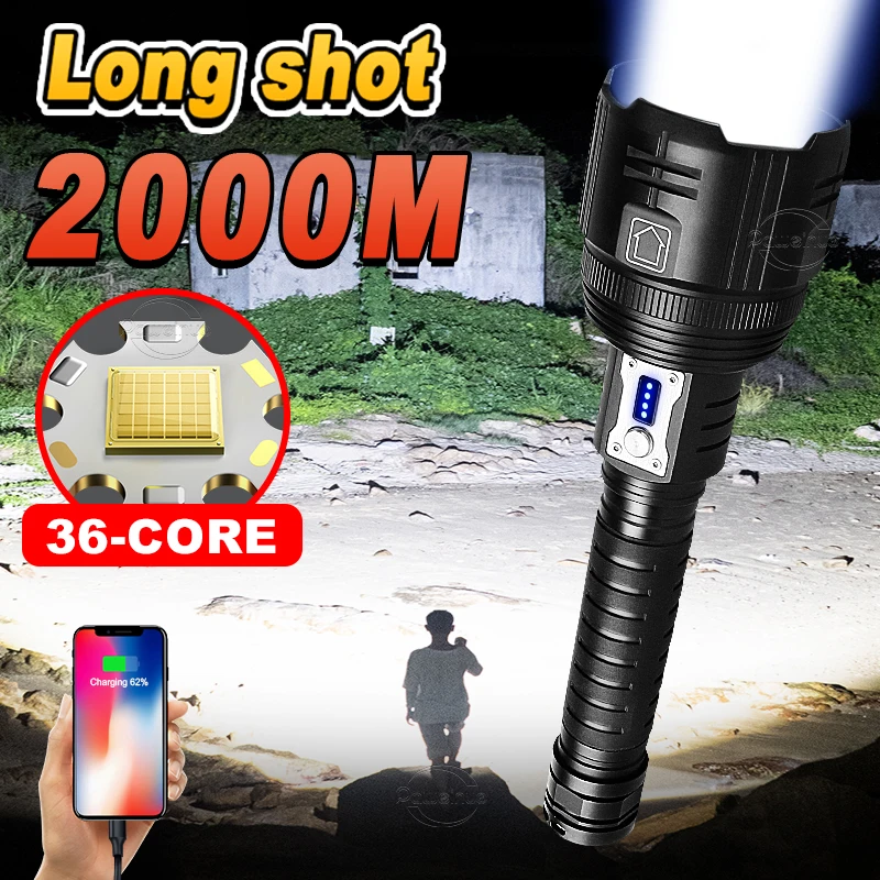 NEW XHP360 High Power Led Flashlight 18650 USB Rechargeable Powerful Tactical Flash Light Torch XHP50 Waterproof Camping Lantern