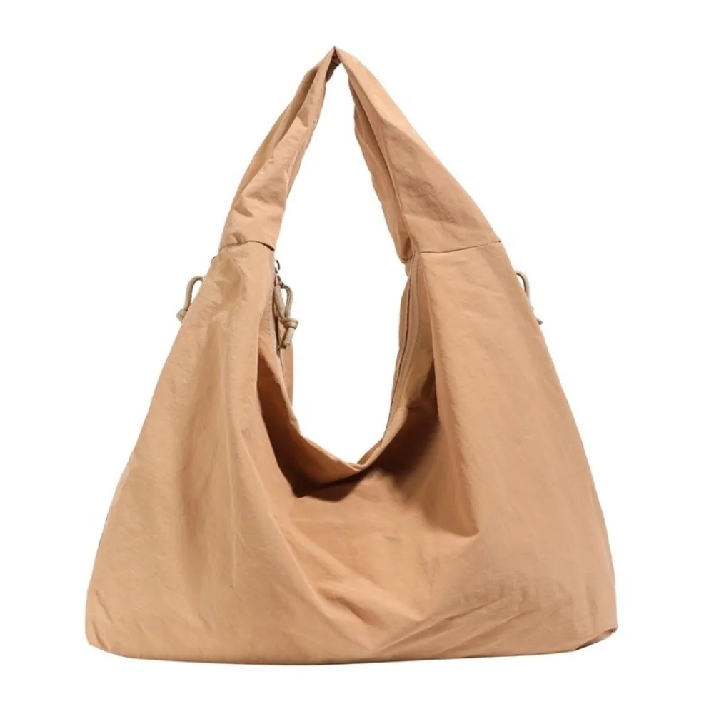 Neue Nylon-Schultertasche, Einfarbig, Große Kapazität, Unterarmtasche, Wasserdicht, mit Reißverschluss, Einkaufstasche für Frauen und Mädchen – Detail 18