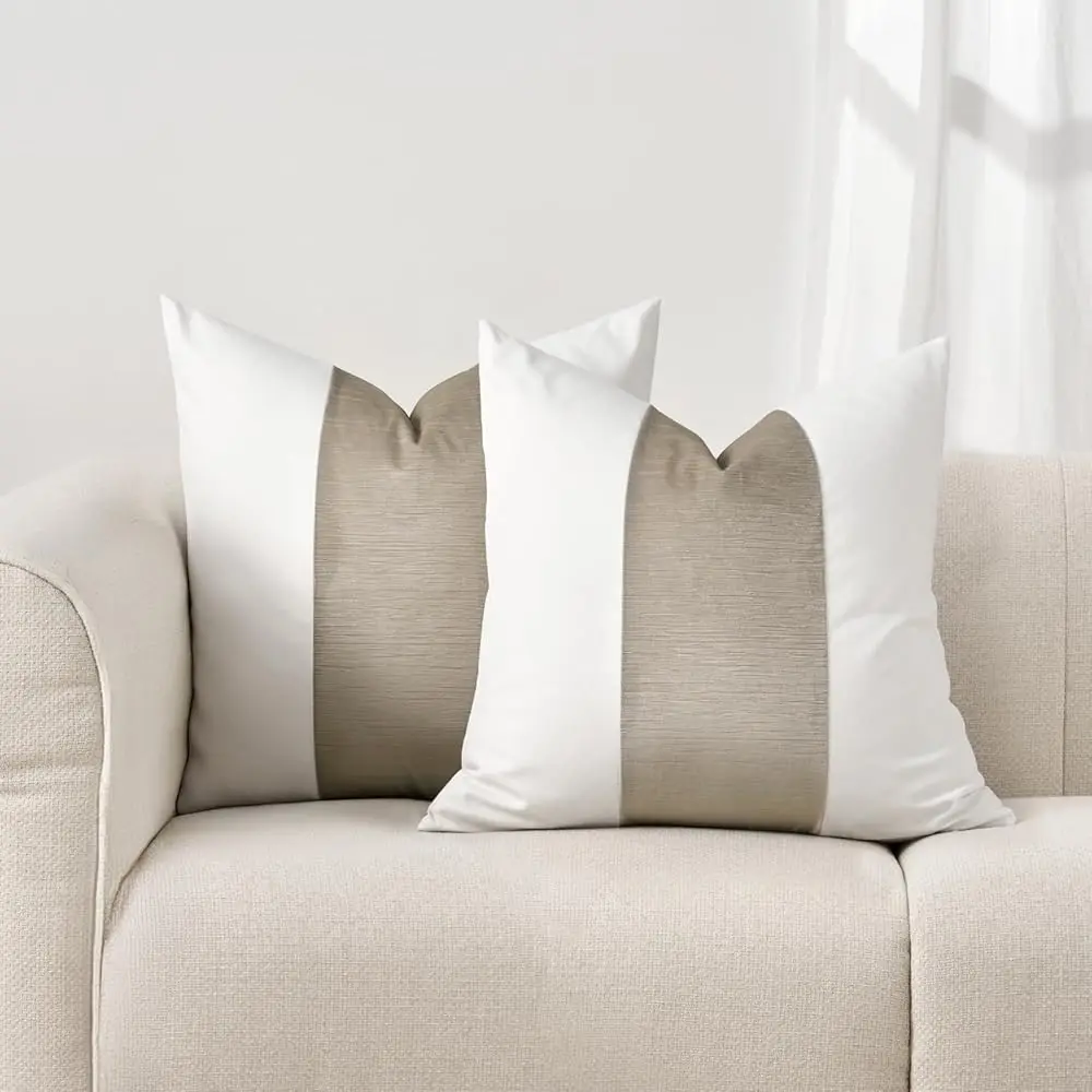 

Evergrace X Kinsey Walsh Velvet Panel Cotton Pillow Covers Set Of 2, Decorative Pillow Covers 20""X20"" For Couch, Square