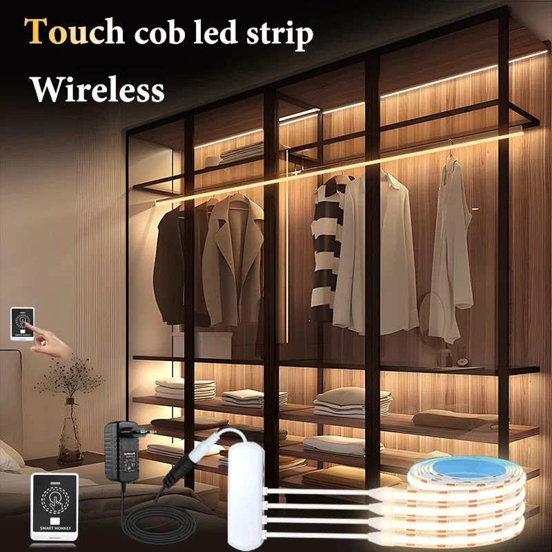 Under Cabinet COB LED Strip Lights, sensor Kitchen Shelf, Pantry touch Showcase, Bedroom Wardrobe Closet, Hand Sweep