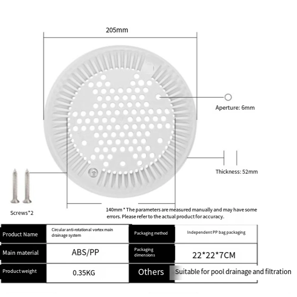 Pool Main Drain Cover Suction and Dual Suction Outlet, Pool Drain Cover