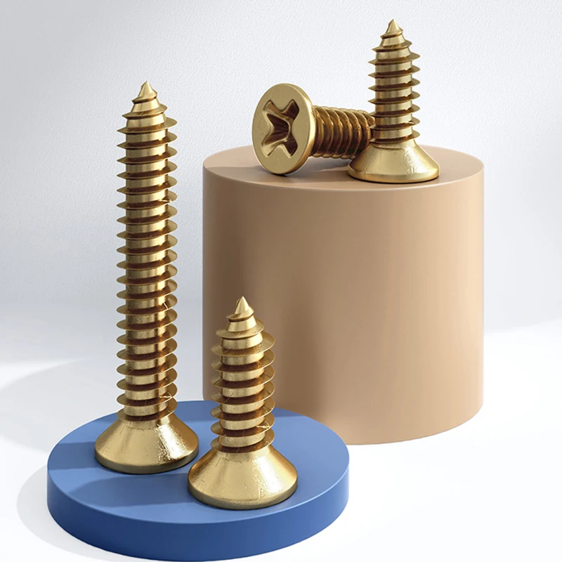 

Brass Self Tapping Screws Phillips Flat Countersunk Head M3 M3.5 M4 M5 M6 for Wood Plastic Metal, Anti-Rust