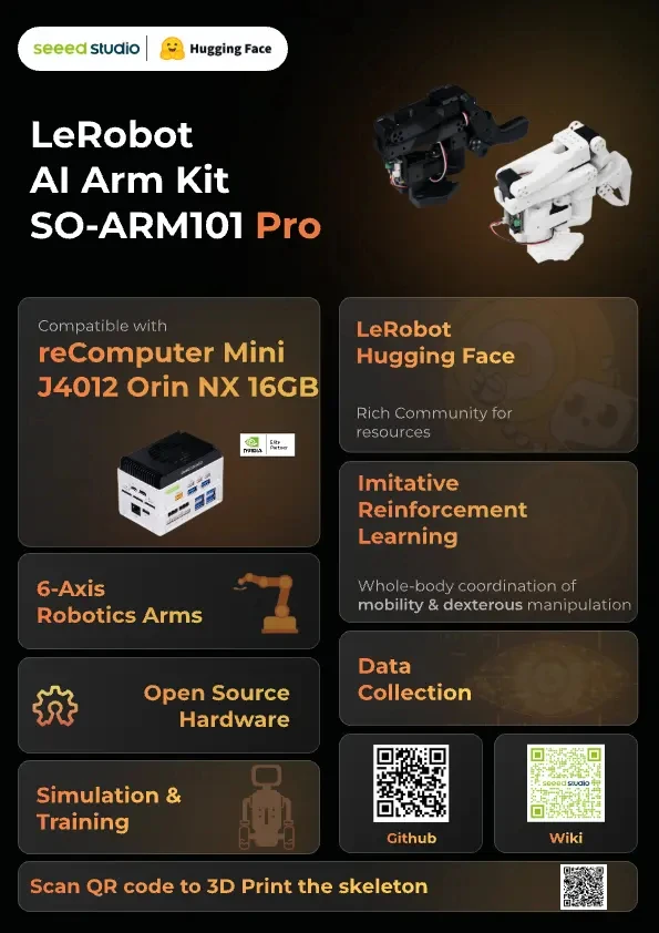 SO-ARM101 Niedrogie ramię robota AI z serwomotorem Pro dla projektów LeRobot i Hugging Face DIY dla entuzjastów robotyki i deweloperów