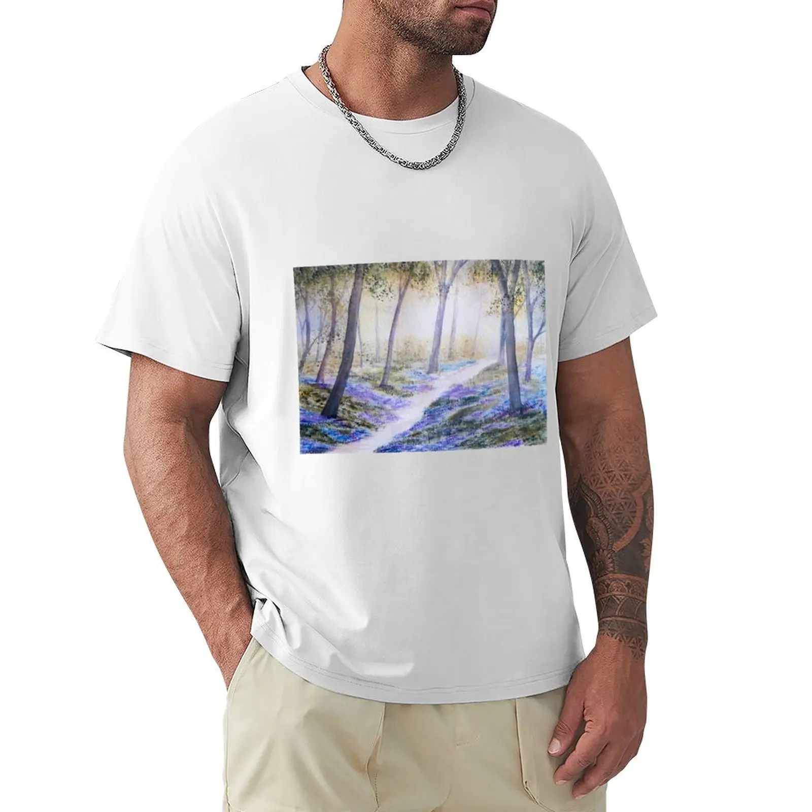 Spring Bluebell Woodlands T-Shirt cute tops summer top aesthetic clothes t shirt for men