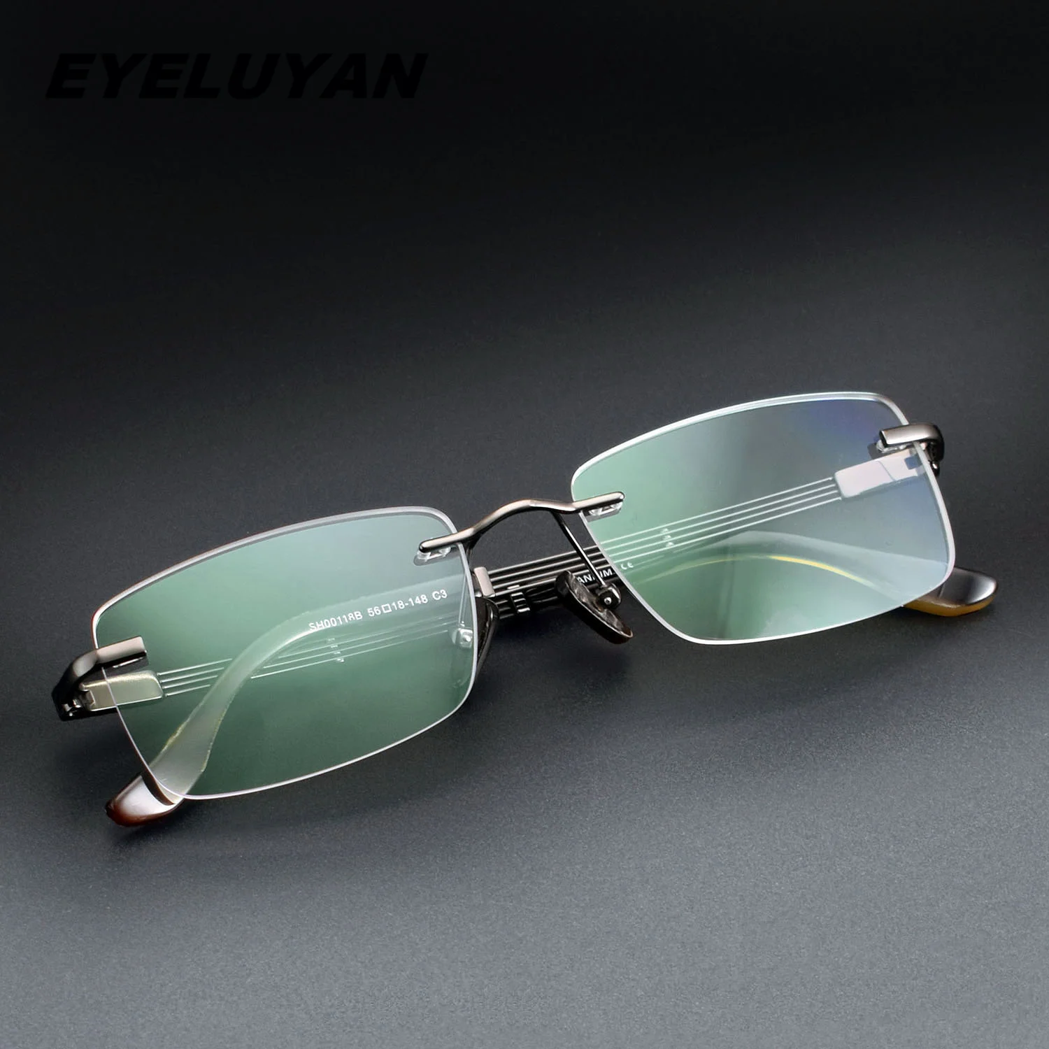 Men Brand Eyewear Pure Titanium Ox Horn Frame High End Rimless Glasses Gentlemen Light Weight Optical Prescription Spectacles