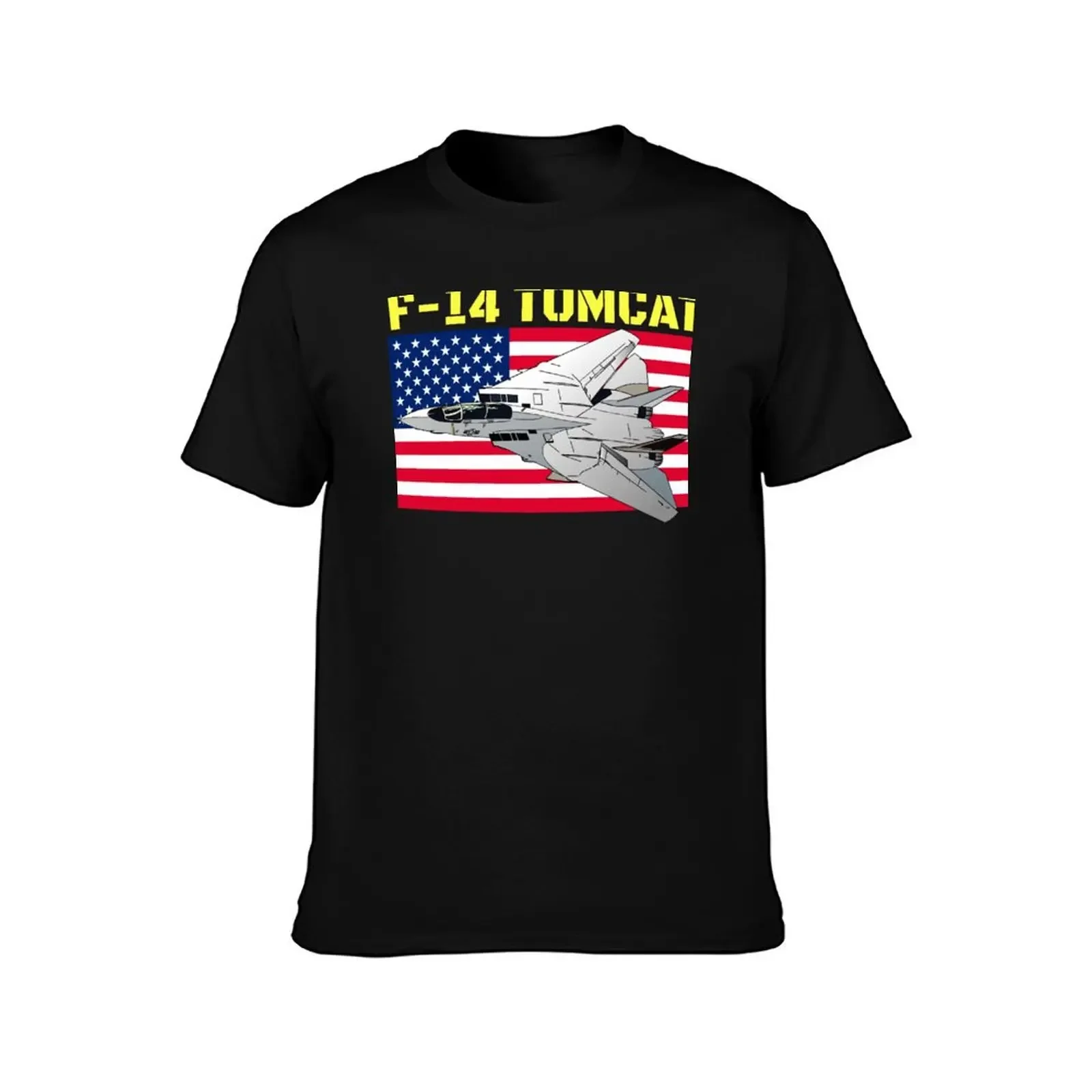 U.S Naval F-14 Tomcat and the American flag. Fun pilot and aircraft t-shirts, perfect for aviation buffs and flying airp T-Shirt