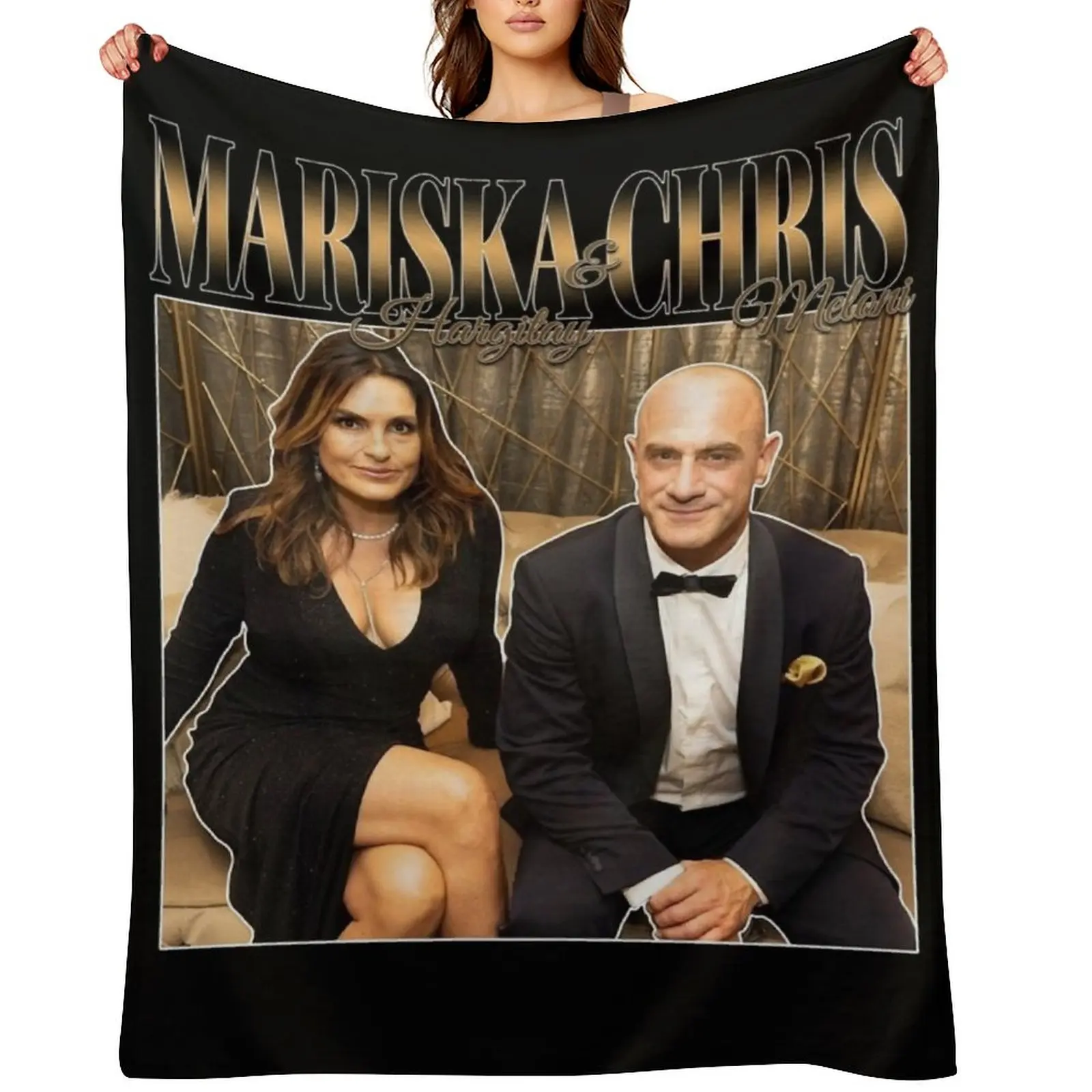 

Mariska Hargitay and Chris Meloni Chriska at the Emmys vol 2 90s Inspired Throw Blanket blankets and throws Baby Blankets