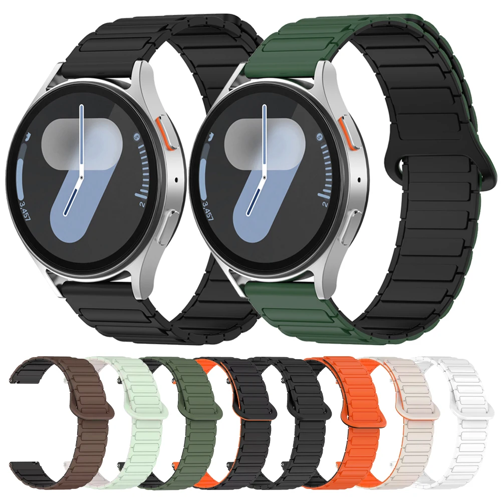 20mm 22mm Silicone Strap for Samsung Galaxy Watch 7/6/5/4 44/40mm 6 4Classic Gear S3 Magnetic Loop Band Huawei GT3 4Pro Bracelet