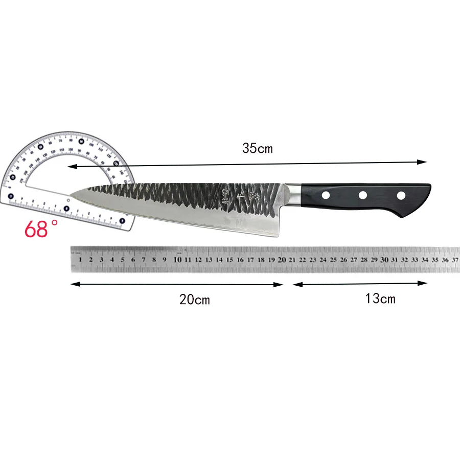 Chef Knife 3-layers Clad Steel 10Cr15Mov Blade Wood Handle Gyutou Slicing Vegetables Cleaver Meat Handmade Forged Kitchen Knife