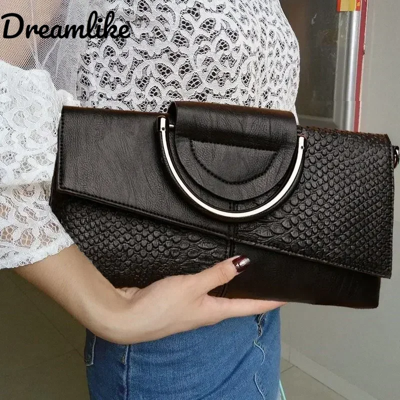 

PU Leather Women's Shoulder Crossbody Bag Fashion Casual Dinner Wedding Alligator Pattern Flap Handbag and Purse