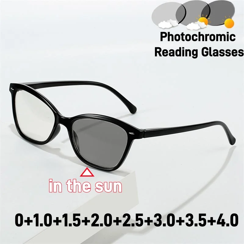 

Новый дизайн, фотохромные очки для чтения «кошачий глаз», модные мужские и женские очки для пожилых людей, очки с защитой от синего света, очки для пресбиопии +2.5]. 안경