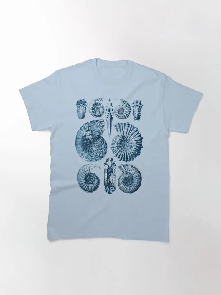 Ernst Haeckel Ammonite Blue Classic T-Shirt 100% Cotton Streetwear High Quality New Fashion Top Tees