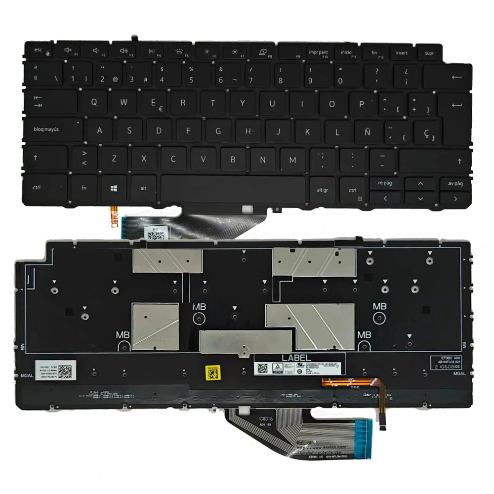 Laptop Keyboard US SP  GR LA Layout For Dell XPS 13 7390 2in1 9310 2in1 P103G Keyboard