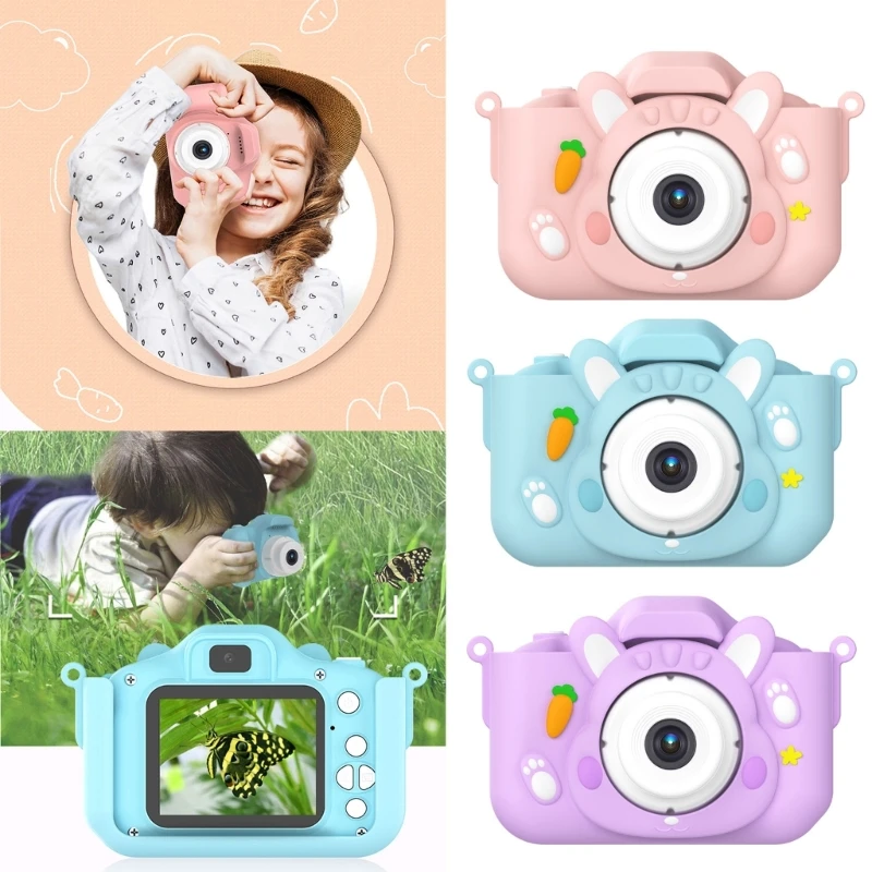 X11S Cartoon Kid Digital Camera Photos Video Recorder + 32G Card Built-in Filters & Story Music Birthday Gift for Child