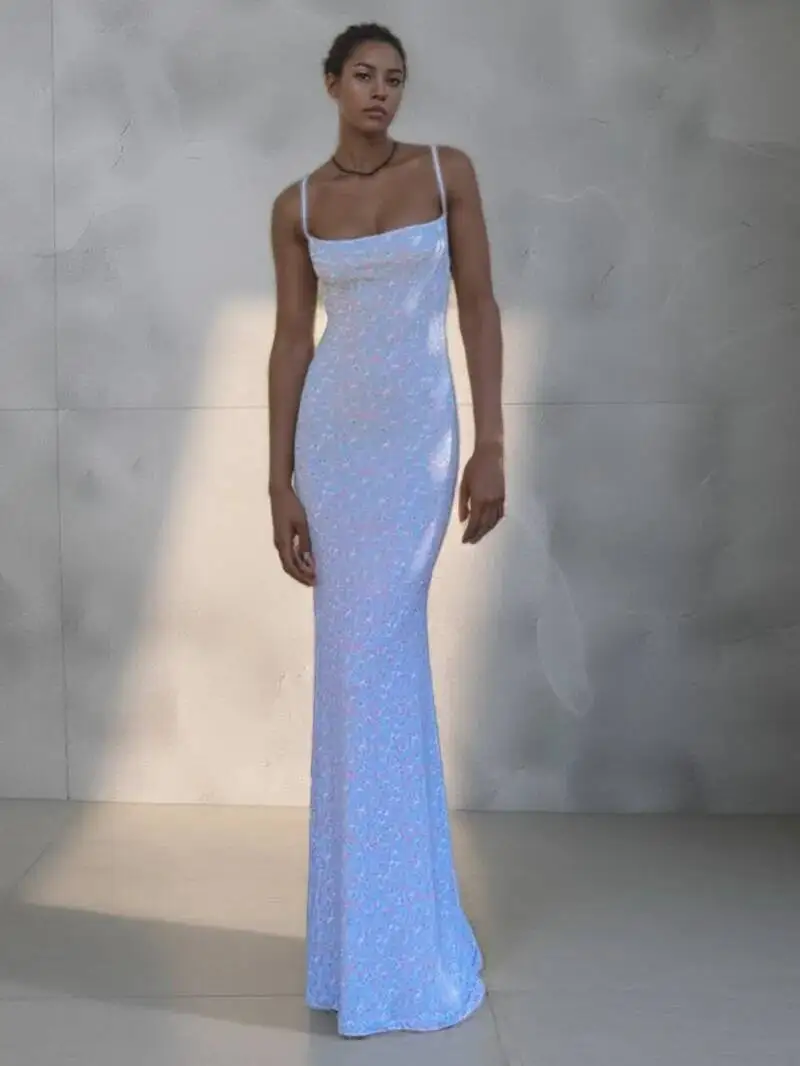 Long Dress Fashion Fairy Floral Sexy Backless Maxi Dress Women Summer Party Club Slip Sundresses Outfits Clothes Vestido