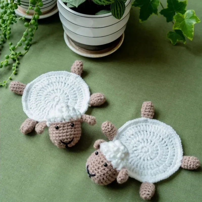 1PC Cute Turtle Hand Crocheted Coaster Turtle Coaster Potholder Hand Knitted Mug Coaster Halloween Party Plate Mat Teacup Mat