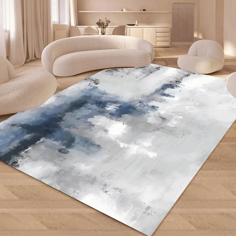 Modern Abstract Design Area Rug Non Shedding Soft Carpet for Living Room Bedroom Kitchen Doormat NonSlip Flannel Floor Mat