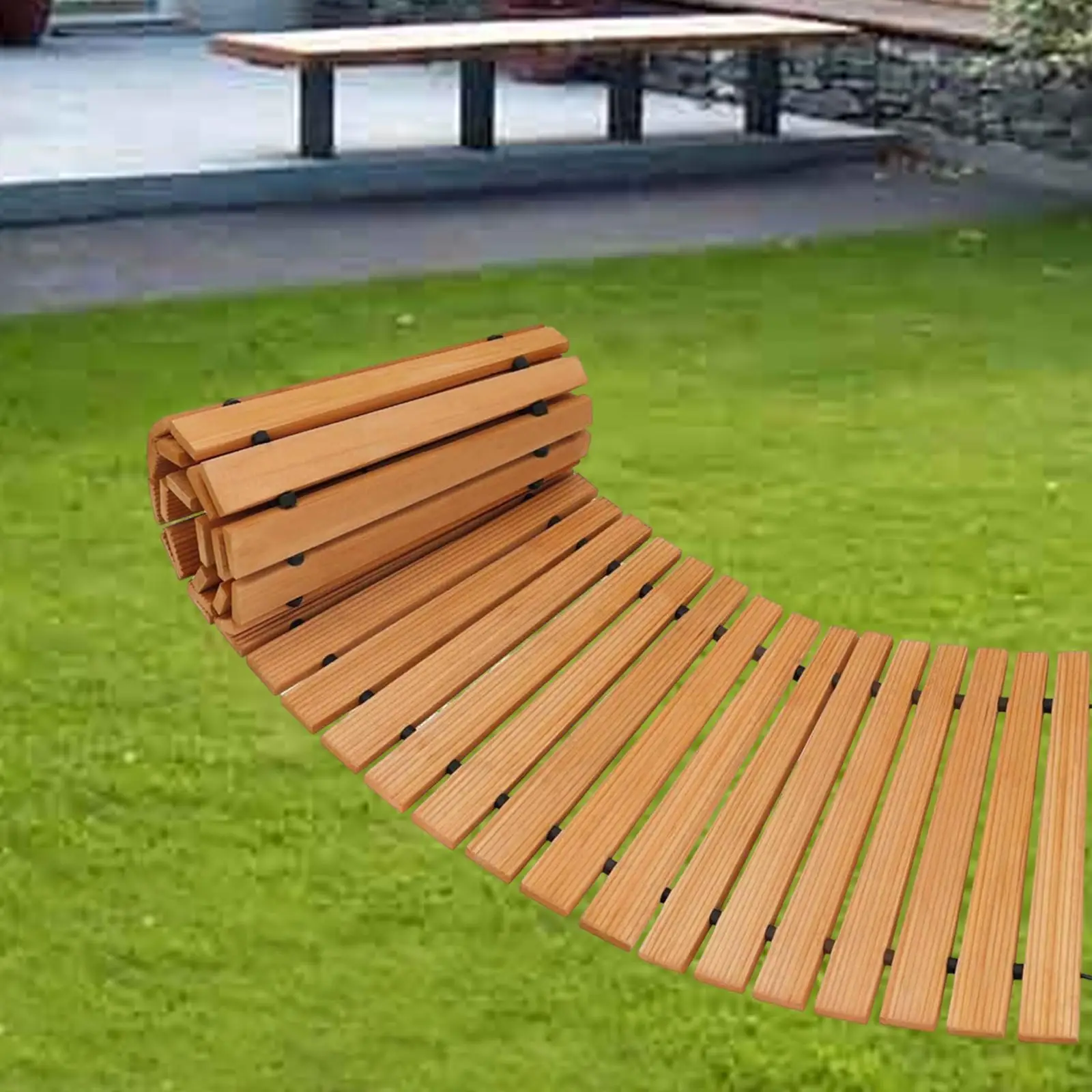 

Деревянная садовая дорожка, патио, пляжная дорожка, портативная, рулонная дорожка, дорожка для патио, двора, сада, свадьбы