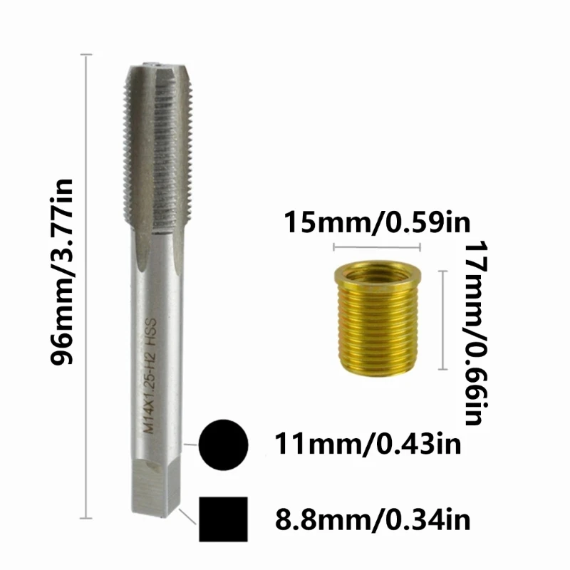 Insertion bougies d'allumage M12x1,25 en acier inoxydable pour voiture, pour une restauration efficace du filetage