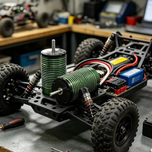 1515 2200KV 4-Pole Brushless Motor, 1/8 Scale RC Car Motor for Off-Road Truck Buggy Kart, Compatible with XRAY HSP HPI