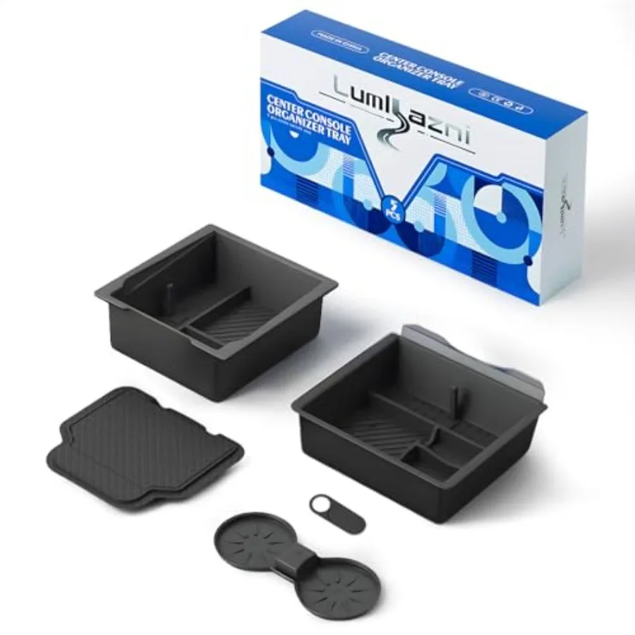 

Center Console Organizer Fit For Model Y Juniper 2025-2026 and Model 3 Highland (2024-2026) Double Layer Silicone Slide Smoothl
