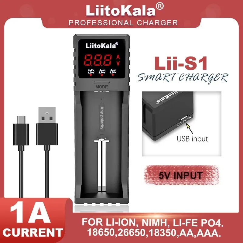 Liitokala PD4 100 Lii-402 S1 202 18650 Charger 1.2V 3.7V 3.2V AA/AAA 26650 18350 14500 16340 25500 NiMH lithium battery charger