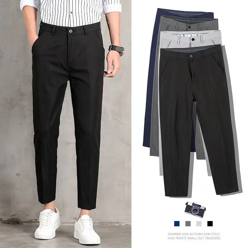 

Spring Thin Suit Pants Men's Slim Fit Business Casual Pants Drape Stretch Men's Pants,All-Matching Skinny Pants Slimming