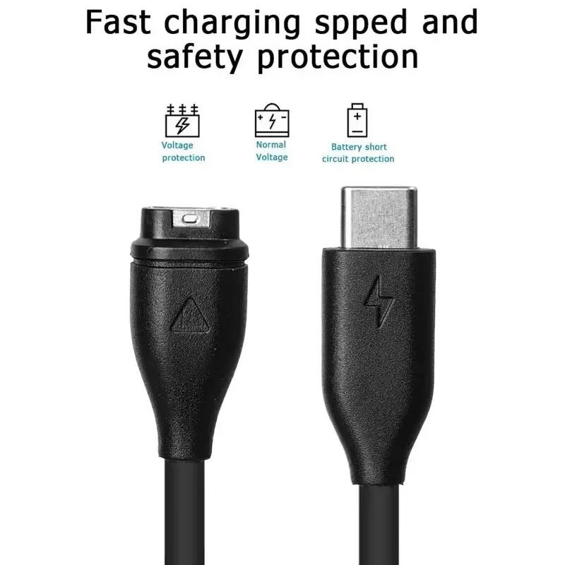 USB Type C Charger Cable Universal for Garmin Fenix 8 7 5X 6S Pro Fast Charging Cord with Dust Plug for Garmin Watch Accessories view 5
