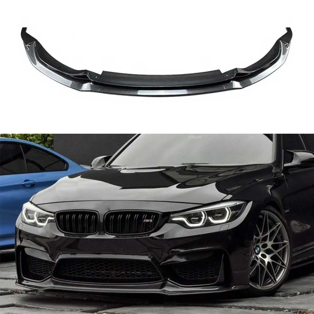 

Car Front Bumper Lip Spoiler Diffuser Splitters Body Kit Aprons Cover Guard Trim For BMW M3 F80 M4 F82 F83 2015-2020