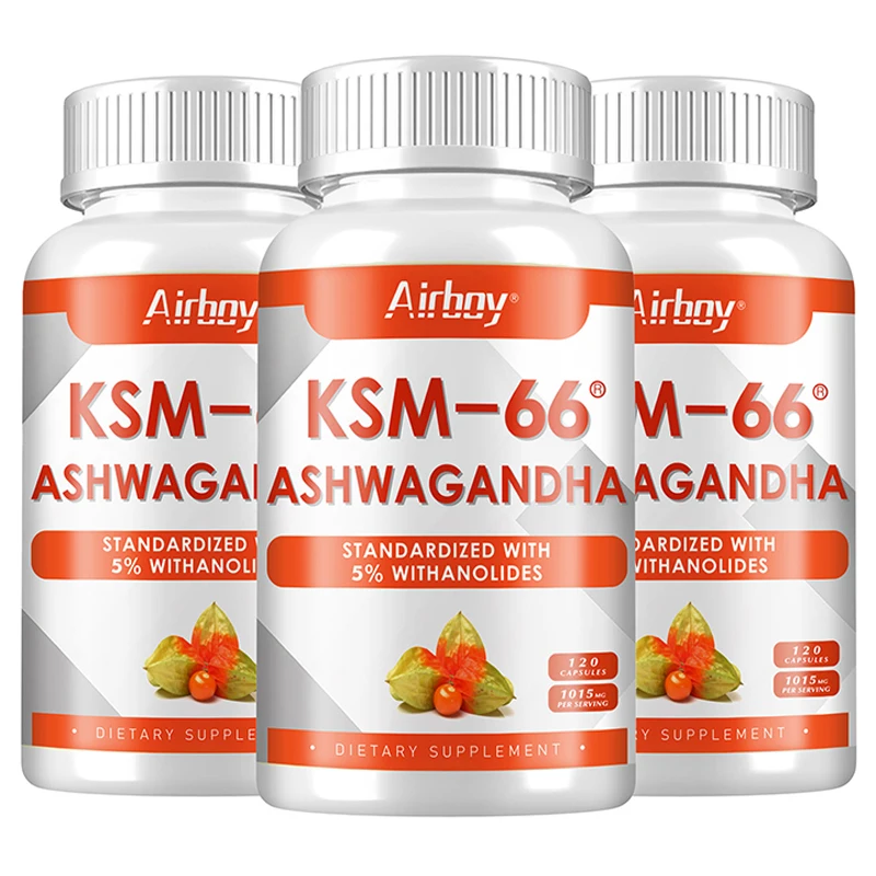 

KSM-66 Ashwagandha Root Extract - Stress Support, Mood Soothing, Focuses Energy and Vitality, Replenishes Energy