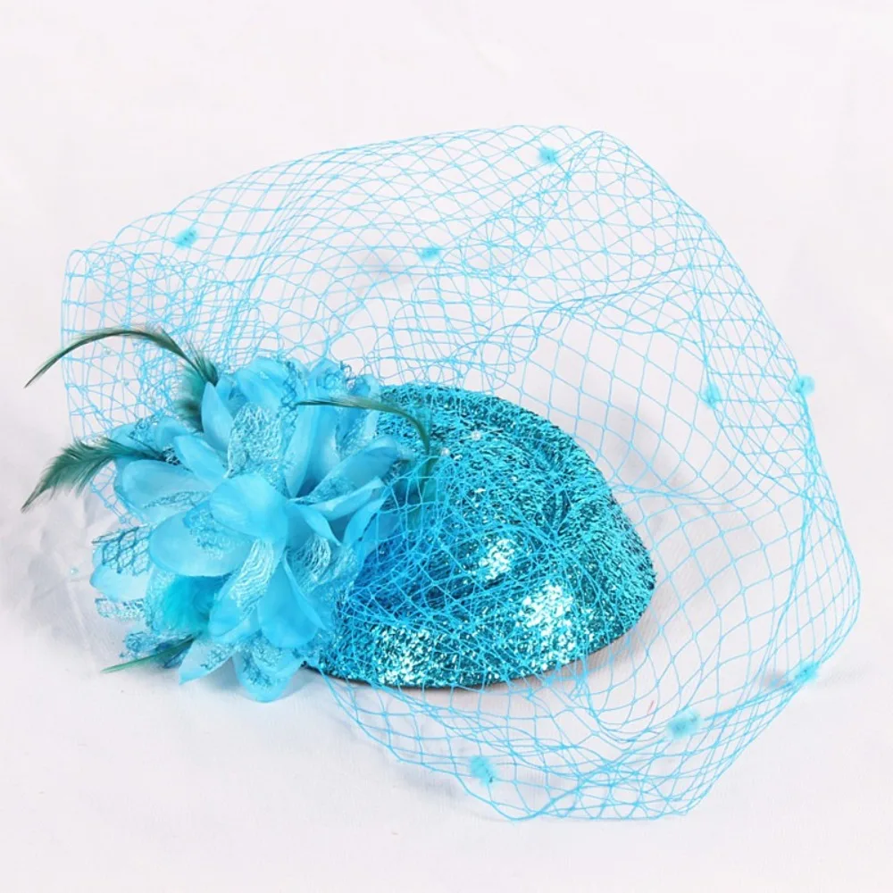 Voile de mariée élégant en polyester à fleurs, coiffe florale vintage pour fête