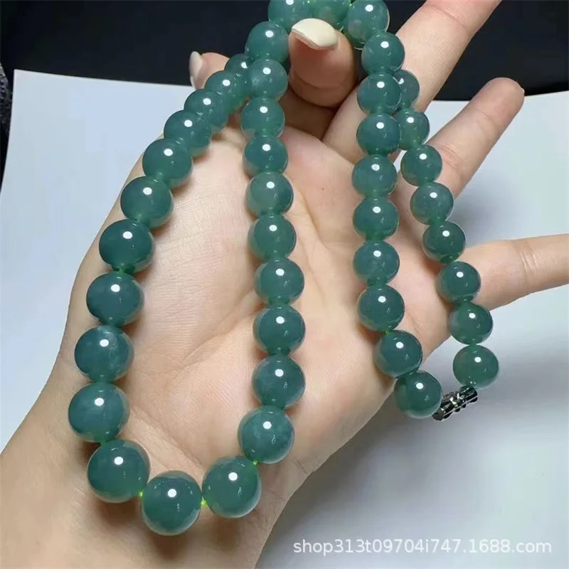 Natural A- Level Mom Chain Necklace, Good , Fine Blue Jade