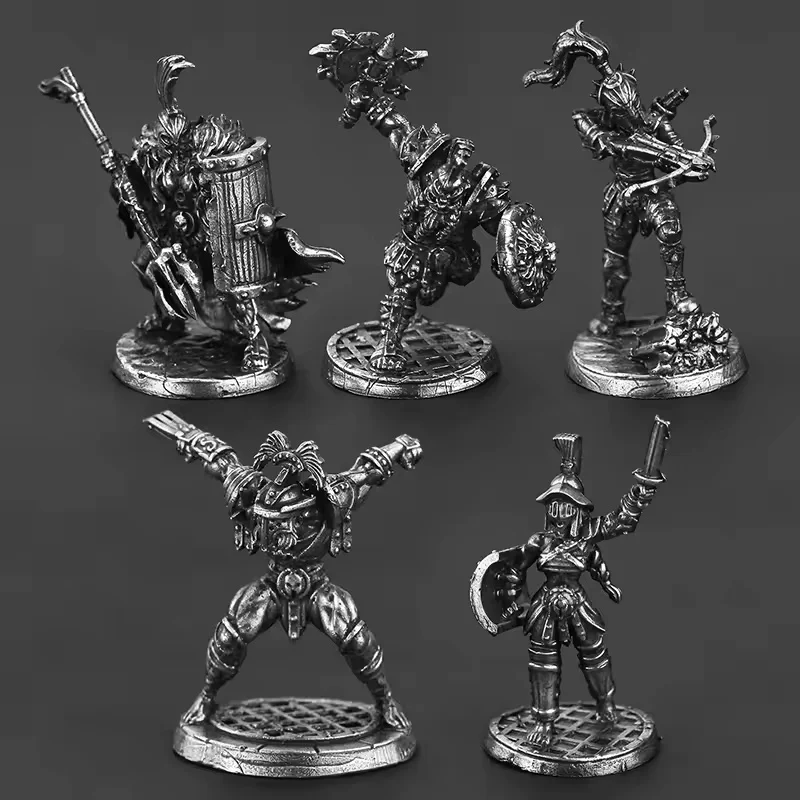 Mythic Dwarf Warrior Metal Action Figures - Cupronickel Model for Board Game & Desktop Decor, Ideal Birthday Gift for Boys
