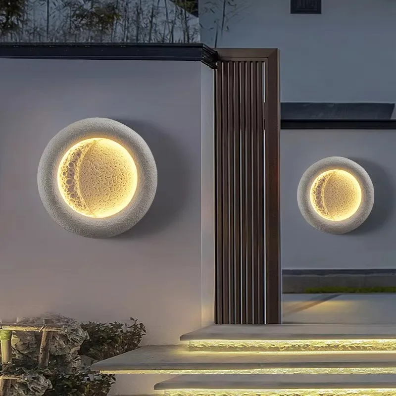 

Lumind Outdoor Crescent Wall Lamp Waterproof Courtyard Landscape Moon Garden Gate Exterior Wall Light Outdoor Entry Porch Light