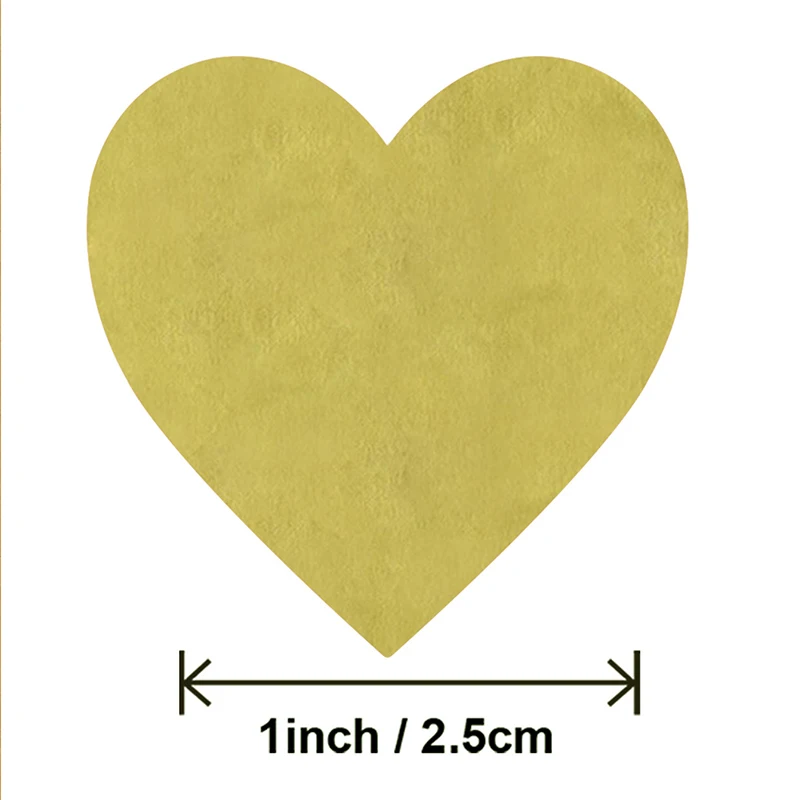 500pcs/1setGold Heart-Shaped Sealing Labels for Candy Cake Packaging Decorative Stickers Holiday Party Gift Box Paper Bag  Store view 4
