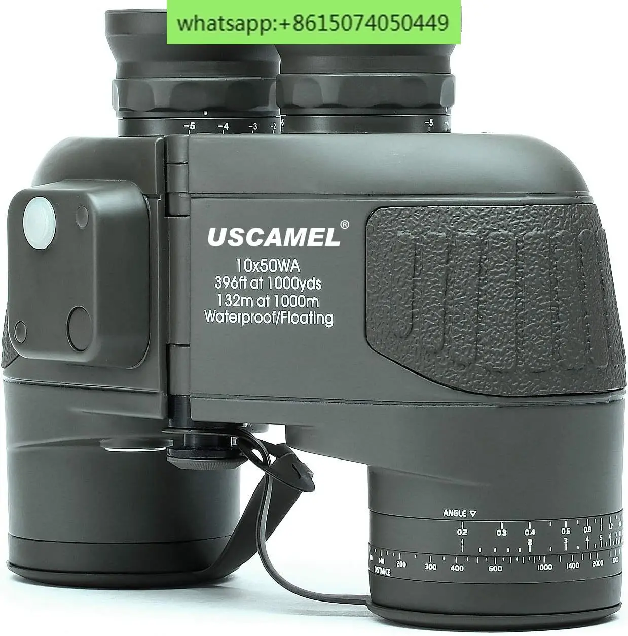 USCAMEL 10x50 Marine Binocular BAK4 Waterproof  With Compass Rangefinder For Sailing Boating Fishing Water Sports