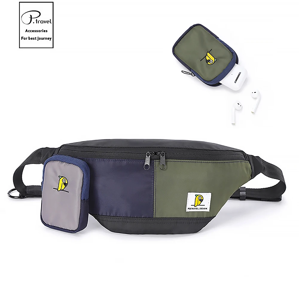 Fashion Waterproof Multi-functional Waist Bag with Detachable Pouch for Men and Women, Large Capacity Outdoor Travel Chest Pack