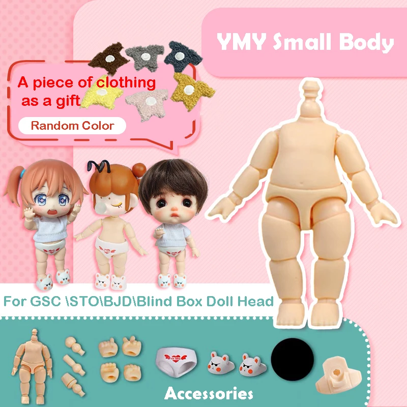 New YMY Body Small Body For BJD Doll Head GSC OB11 Doll Head Joint Body Action Figure Obitsu 11 Doll Accessories Toys Gifts