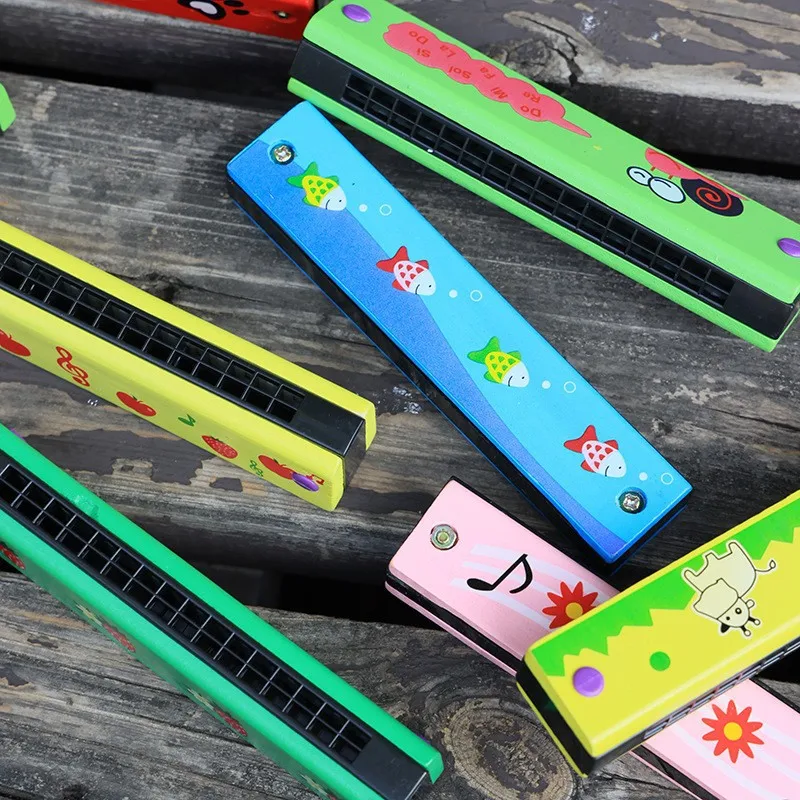 Cute Harmonica Music Instruments 16 Holes Children's Wind Instruments Children's Educational Toys Cartoon Woodwind Musical