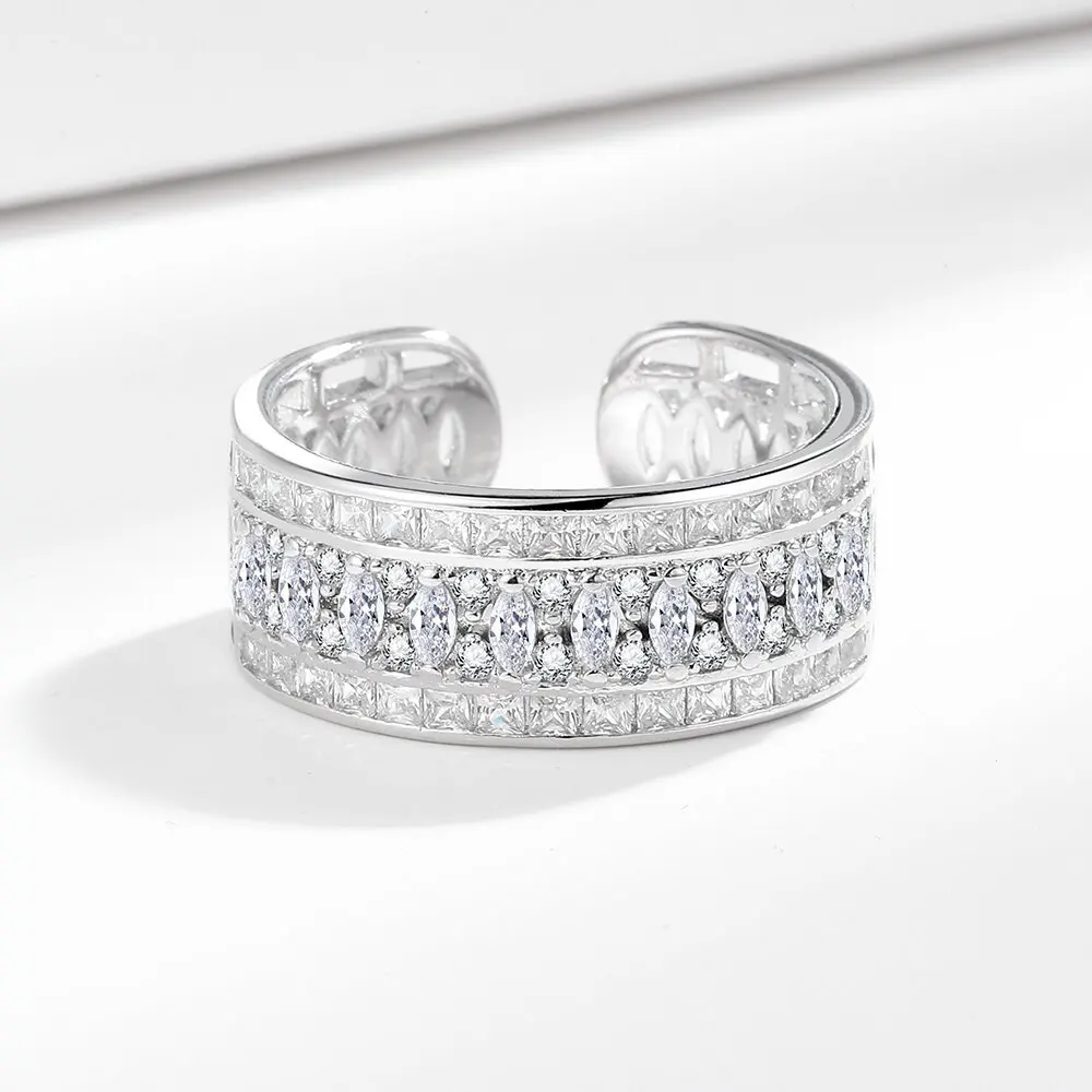 

925 Sterling Silver Fashion Light Luxury with Zirconium Ring Birthday Party Anniversary Gift