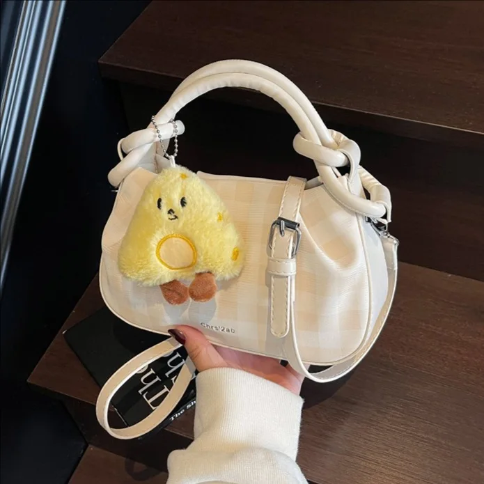 

2025 Новая простая клетчатая сумка-тоут для женщин, модная плиссированная роскошная сумка с облачным дизайном, стильная сумка через плечо на каждый день