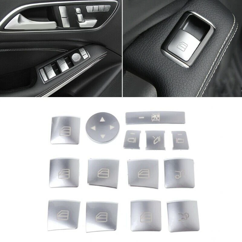 

Car Window Glass Lift Button Sticker For Mercedes Benz CLA GLK GLA GL ML GLE Class