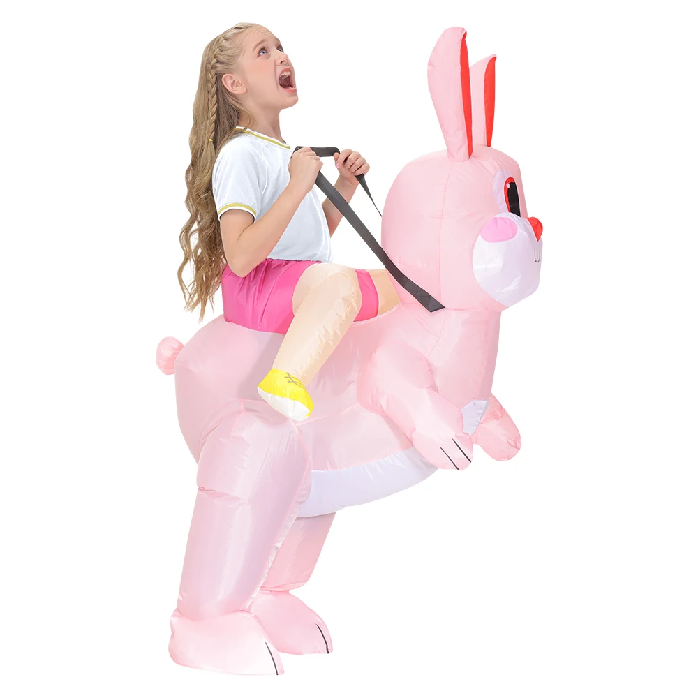 Kids Inflatable Bunny Costume Funny Cute Rabbit Inflatable Suits for Children's Easter Halloween Fancy Animal Cosplay Clothing