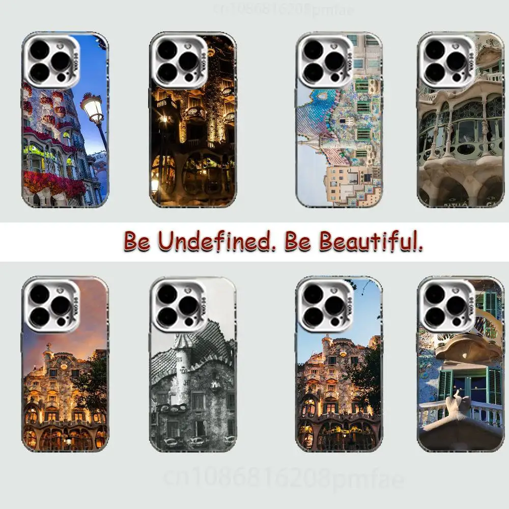 Capa de Telefone Rígida Casa Batllo Barcelona Espanha para iPhone 17 16 15 14 13 12 11 X XS Pro Max Plus à Prova de Choque Cobertura Total