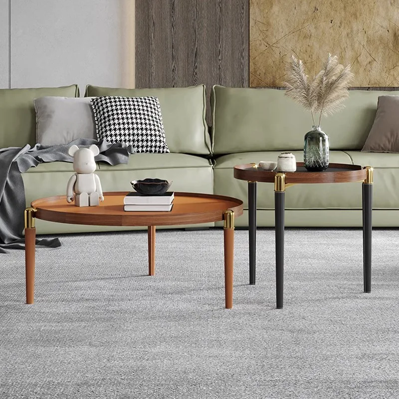 

Роскошные круглые журнальные столики в скандинавском стиле, современная гостиная, дизайнерское седло, кожаный диван, приставной столик, креативный центр, мебель для дома FYCT