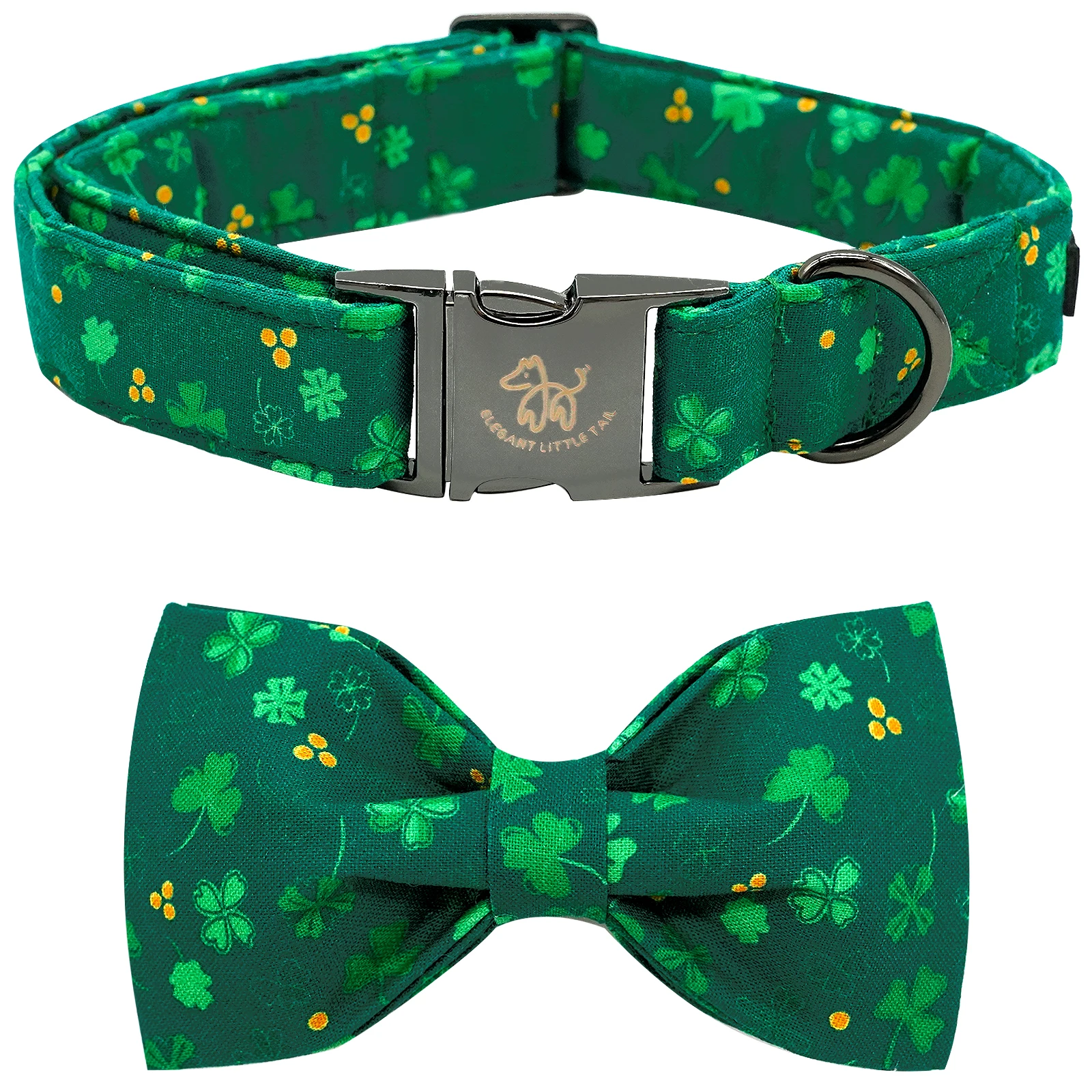 

Elegant little tail Clover Dog Collar Adjustable Dog Collar with Bowtie Pet Gift Collar for Dog Soft Bowtie Dog Collars