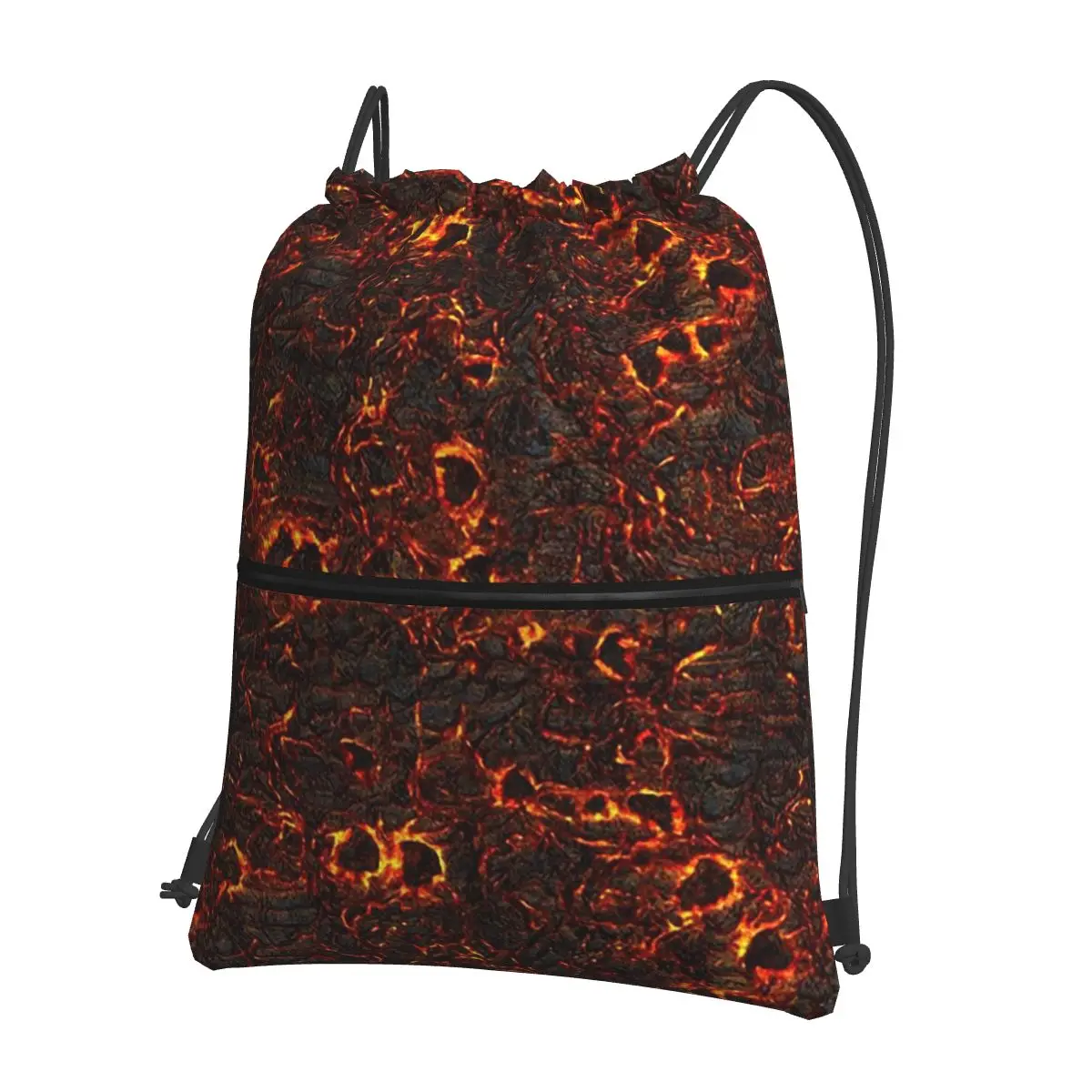 

Magma Volcano Lava Fire Backpacks Portable Drawstring Bags Shoes Bag Book Bags for Man Woman Students