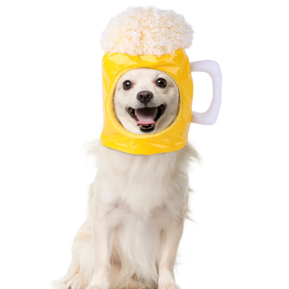 

Pet Clothing Dog Cat Cute Novelty Beer Mug Hat Headgear Sticker Dog Cat Funny Beer Champagne Clothing Dog Cute Stuff Fog Cake