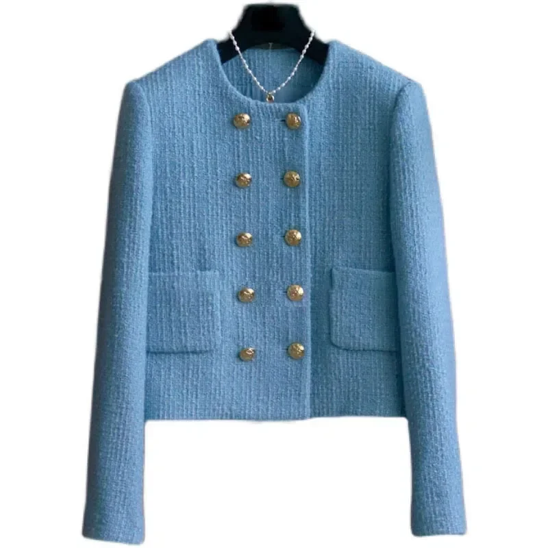 

2023 Spring And Autumn Overcoat New Temperament Woolen Women's Coat Famous Lady Senior Sense Of Design Fashion Ladies Jacket