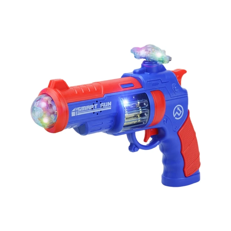 Pistola giocattolo musicale illuminata con LED effetto sonoro per i bambini Fai finta giocare con pistola elettrica